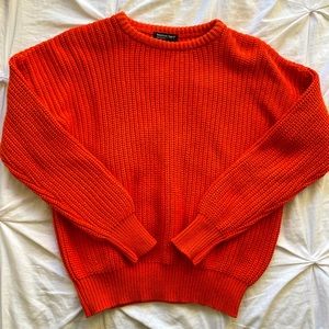 American Apparel Orange Cropped Fisherman Sweater